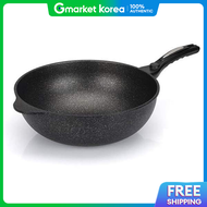 Kitchen Art Induction Deep Frying Pan Chinese Wok Marble Coated 34cm