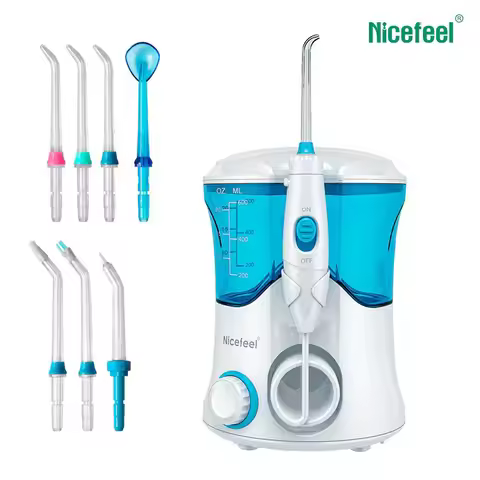 Nicefeel FC169 Ultrasonic Oral Irrigator Water Jet Flosser 600ML Water Tank Jet Tips Teeth Cleaner D