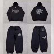 ADWYSD Sun Roll Plus Fleece Sweatshirt Harem Sweatpants Sports Couple Casual Suit