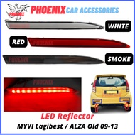 PERODUA MYVI LagiBest / Alza 09-13 REAR BUMPER LED REFLECTOR ALBINO WHITE RED SMOKE Lampu Brake Belakang Plug &amp; Play PNP