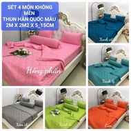 [ 2M X 2M2 X 5_15CM] SET OF 4 Piece NO KOREAN BLANKET IN PLAIN COLOR