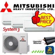 MITSUBISHI HEAVY INDUSTRIES (INVERTER) – 5 TICKS SYSTEM 3 (SCM80YT-S / SRK35ZS-W X 3) WITH INSTALLATION