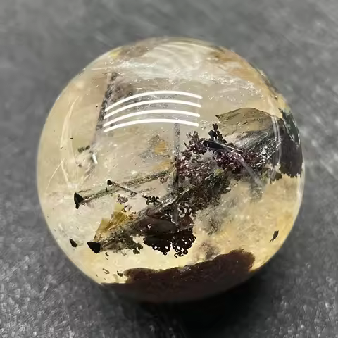 Natural Crystal Ball Green Phantom Sphere Polished Garden Quartz Ball Rock Decoration Healing Gift B