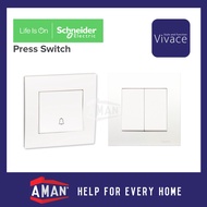 Schneider Vivace 1 Gang 2 Gang Door Bell Press Switch Auto Gate Press Switch White SIRIM