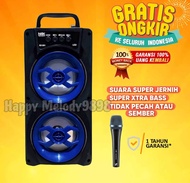 Speaker Bluetooth Karaoke Full Bass Free Mic Light Party Salon Aktif Jumbo
