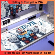 Gundam mouse pad, Gaming mouse pad medium size 60x30, 60x40, 70x30 - Get immediately - Print on dema