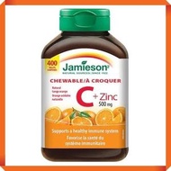 Jamieson - Jamieson 健美生 維他命C + 鋅 (500毫克) 咀嚼片 [香橙味] 400粒 (參考效期:08/2026*)