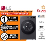 (Free Delivery Kedah,Penang & Perlis)LG 15/8kg Front Load Washer Dryer with AI Direct Drive™ and Tur