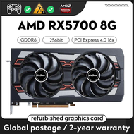 [NOPL] JIESHUO RX 5700XT 8GB การ์ดจอ256-Bit 8pin GDDR6RX 5700 XT การ์ดสนับสนุนซีพียูตั้งโต๊ะ RX5700X