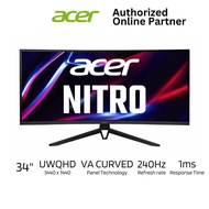 Acer Nitro ED343CURX 34" VA Curved 1000R 240Hz 1ms 2K HDR10 UltraWide Gaming Monitor (HDMI/ DP/ AUXO