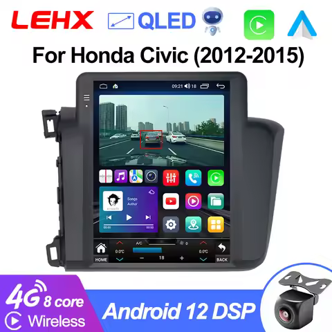 LEHX L6Pro Car Radio Multimedia For Honda Civic 2012-2015 Video Player Android Auto Carplay Tesla St
