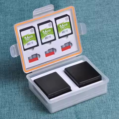 1x Camera Battery Storage Box with SD TF Memory Card Slot Case for Canon LP-E8 LP-E5 LP-E10 LP-E1 fo