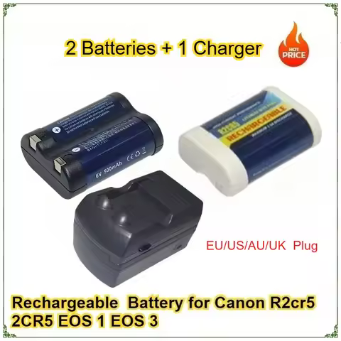 Rechargeable Battery for Canon R2cr5 2CR5 EOS 1 EOS 3 Rechargeable Lithium Battery 6V Camera Battery