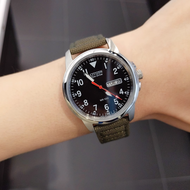 Citizen Citizen Mens Watch Minimalist Green Canvas Strap Luminous Eco-Drive Watch BM8180-03E