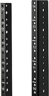 Tecmojo 14U Vertical Rack Rail Pair Kit DIY Rack Rails Kit, 12-24 Screws Included to Mount Equipment