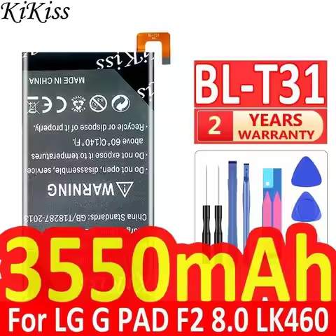 Tablet Battery Long-Lasting Performance For LG G Pad F2 8.0 LK460 BL-T31 3550Mah