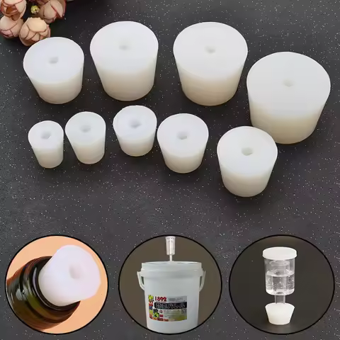 1pcHome Brew Wine Stoppers Silicone Plug With 8mm Hole For Airlock Valve Bubbler Fermentation Exhaus