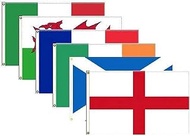 AZ FLAG Kit 6 Flags Six Nations Rugby 150 x 90 cm – Pack of Six Nations Flag 90 x 150 cm – Flags Top