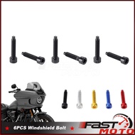 Black Front Fairing Windshield Trim Bolts Screw For Harley Softail Low Rider ST FXLRST Wind Deflecto