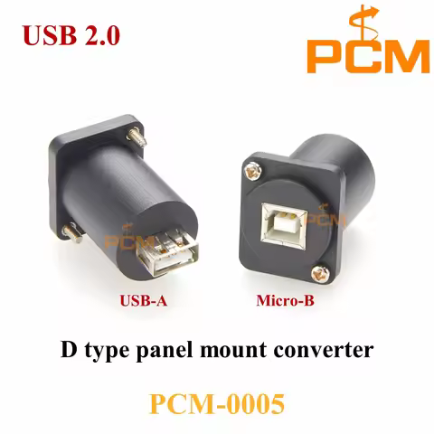 1pc D Type USB 2.0 B to USB 2.0 A Module Female Socket Chassis Converter Adapter Panel Mount Jack Co