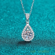 925 Sterling Silver Necklace Female Moissanite Exquisite Clavicle Chain Plated pt950 Gold Sweater