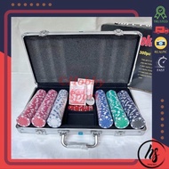 Poker Coin Set of 300 pcs + Texas Holdem Card Case Plastic Coin