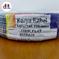 Twin Flat Cable (TF) KARYA 2x7(0.31) 2x7x0.31 PER 5 METERS (5M)