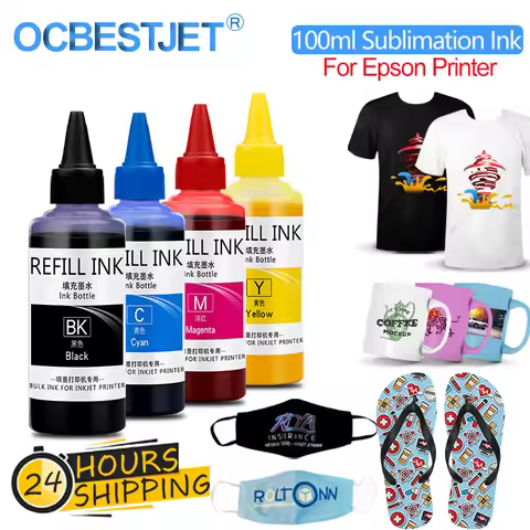 400ML Refill Sublimation Ink For Epson S22 WF4630 WF4640 WF5110 Printers Heat Transfer Ink Heat Pres