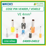 (100Pcs/Bag) E4012 VE4012 Hollow pin connector for genuine WKDQ copper 4mm2 wire