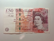 2010年發行英國50英鎊紙幣(EF-AU品相)