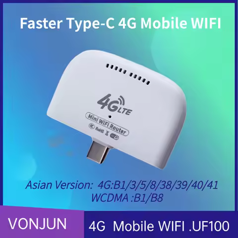 UFi 4G LTE Mini WiFi Router with USB Adapter Wireless Type-C Mobile Router Hotspot 4G LTE Modem Rout
