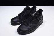 桃子代購～潮品Soleki × Nike Air Jordan 4 Retro Black Cat AJ4 全黑 30