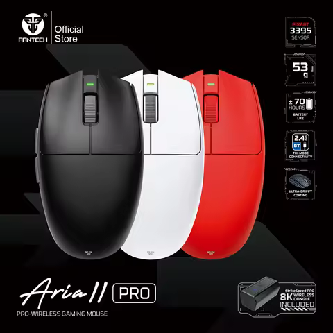 FANTECH Ariall PRO XD7v2 8K Wireless Gaming Mouse PIXAT3395 Wireless and Wired 8K Polling Rate 53gr 