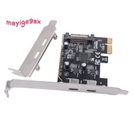 PCIE to Dual Type C Expansion Card PCI-E X1 to 2-Port TYPE-C USB 3.2 GEN1 5Gbps Convert Card ASM1042
