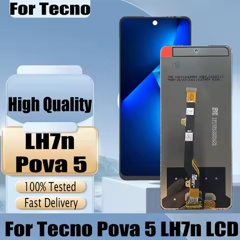 High Quality For Tecno Pova 5 LCD LH7n Display Touch Screen Digitizer Assembly Replacement Parts Fot