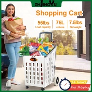 Foldable Large Shopping Cart, Portable Shopping Cart, Supermarket Shopping Cart, Foldable Grocery Sh