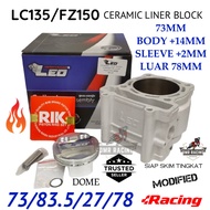73/83.5/27/78 LEO THAILAND LC135 73MM BODY +14MM/SLEEVE +2MM Racing Cylinder Ceramic Liner Block Set with Piston Dome