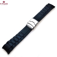 Curved silicone watch strap 20mm 22mm long rubber watch strap