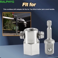 RALPHYG Trailer Jack Crank Handle, Charging Drill Stainless Steel Drill Adapter, Drill Adapter 1/2 I
