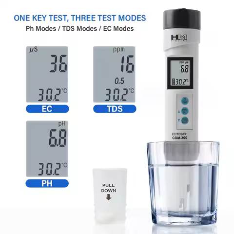 HM 2/4 in 1 Tester Digital Water Quality Meter Portable PH ORP Detector TDS EC PH Temp COM-300 Testi