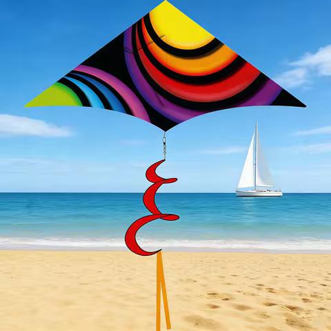 Rainbow kites flying toys ripstop nylon kites outdoor fun kids kites string line gift kite factory p