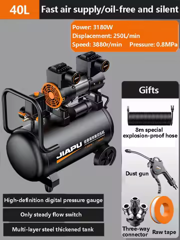 Oil-Free Air Compressor 15L25L40L3180W For Home Repair Tire Inflation Portable Air Compressor