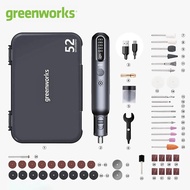 Greenworks 8V Mini Grinder Cordless Rotary Tool 52pcs 80W Electric Grinding Engraving Variable Speed