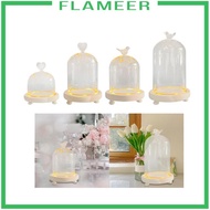 [Flameer] Clear Glass Cloche Dome Table Centerpieces Container Nordic with Base Cloche