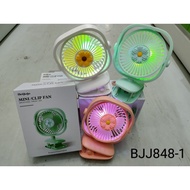 Square LED Light with Fan 360 Adjust Mini Fan USB Charging Mini Clip Fan with Cable Small Kipas Port