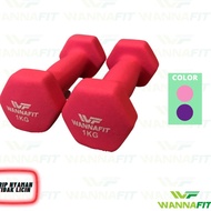 ☻ Dumbell Dumbbell 1kg Wannafit Dumbbell Neoprene Anti slip Vinyl Barbell 1kg ✾