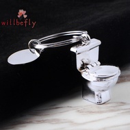 [WillBeRedS] Creative Novelty Mini Toilet Seat Pendant Keychain Funny 3D Bathroom Water Closet Keyring Bag Ornaments Hanging Accessories Gift [NEW]