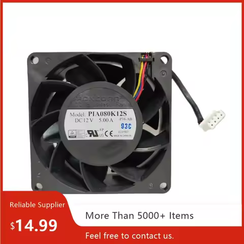 For Foxconn PIA080K12S 80x80x38mm DC 12V 5A Extreme High Speed Airflow Fan