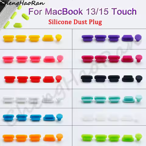 5Pcs/Set Soft Silicon For MacBook Pro13/15 Bar A1706 A1707 A1708 Laptop Dust Plug Port Silicone Anti