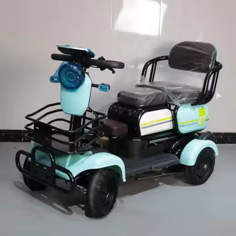 Four-Wheel Foldable Electric Vehicle with Emergency Stop Lever LED Lights 20AH Battery 600W Motor 11